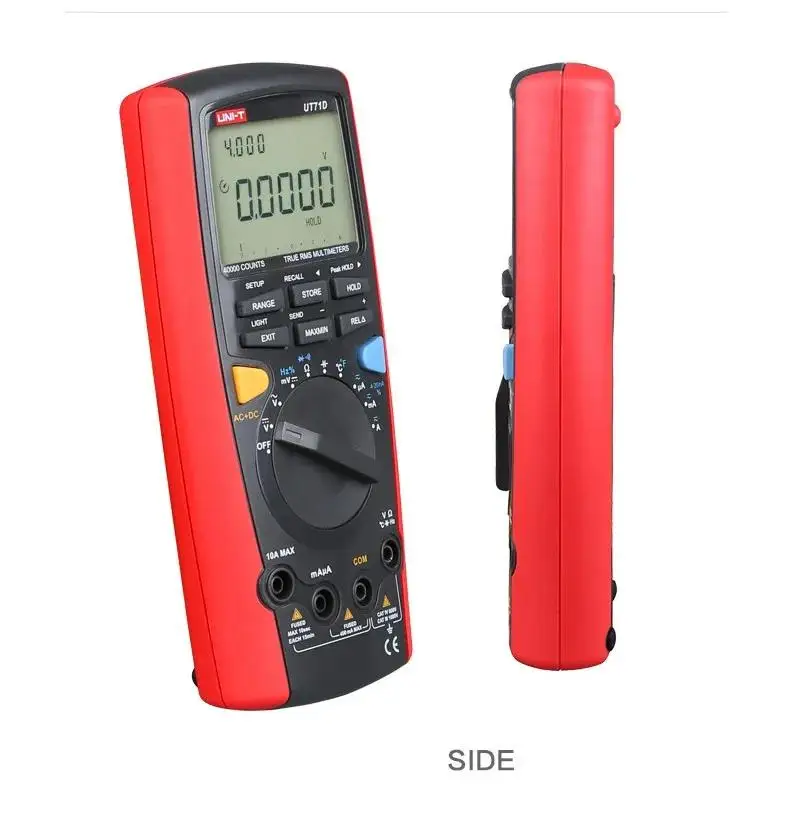 UNI-T UT71D مقياس متعدد ذكي LCD 39999 عرض رقمي تيار متردد + تيار مستمر الجهد الحالي واجهة USB صحيح RMS REL نطاق تلقائي