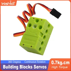 Servo de rotação contínua geekservo, 0.7kg, 360 graus, avanço, reverso, verde, 4.8v-6v, controle pwm, compatível com legoeds microbit