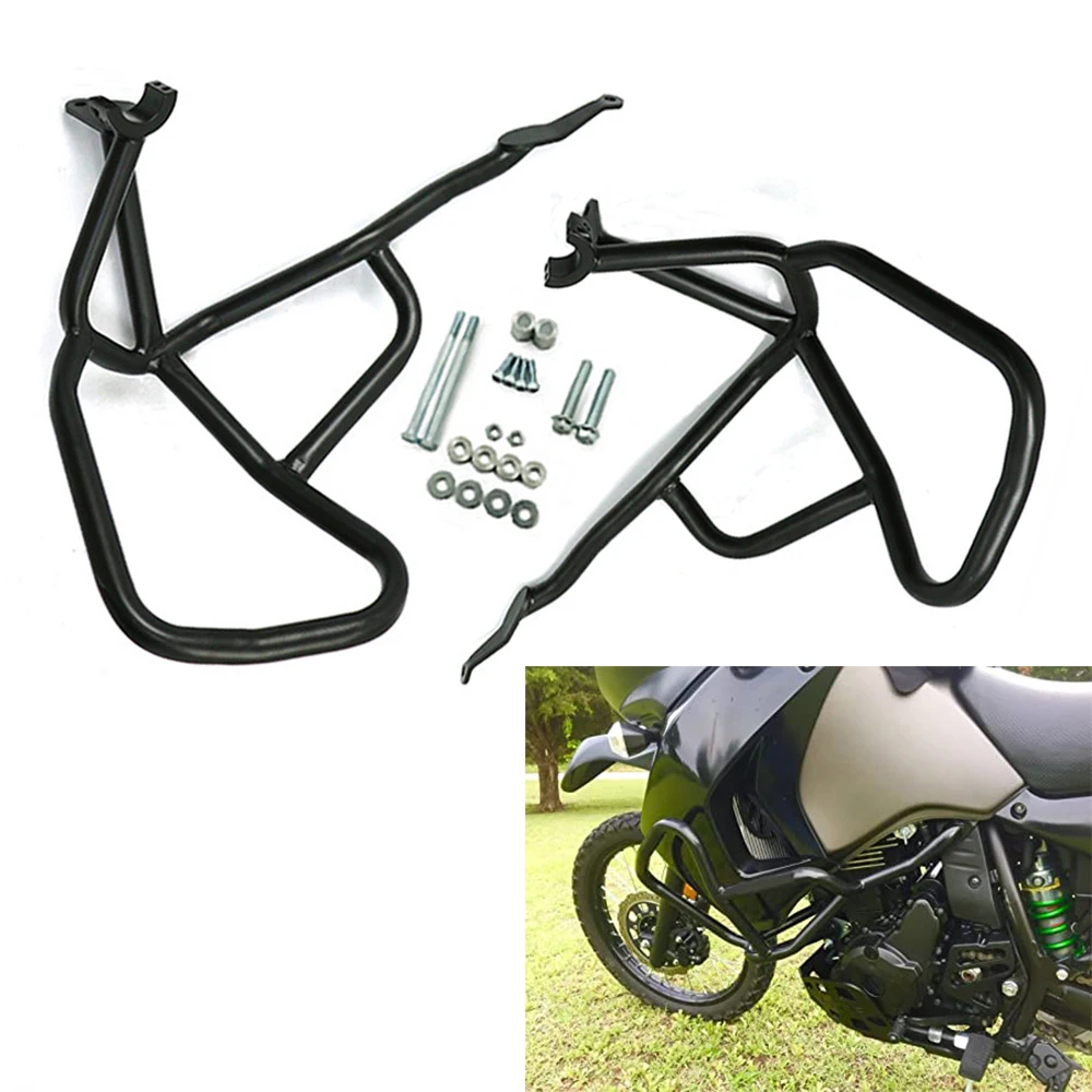 Motorcycle Highway Crash Bar Engine Guard Bumpers Stunt Cage Frame Protection For Kawasaki KLR650 KLR 650 KL650E 2008-2021