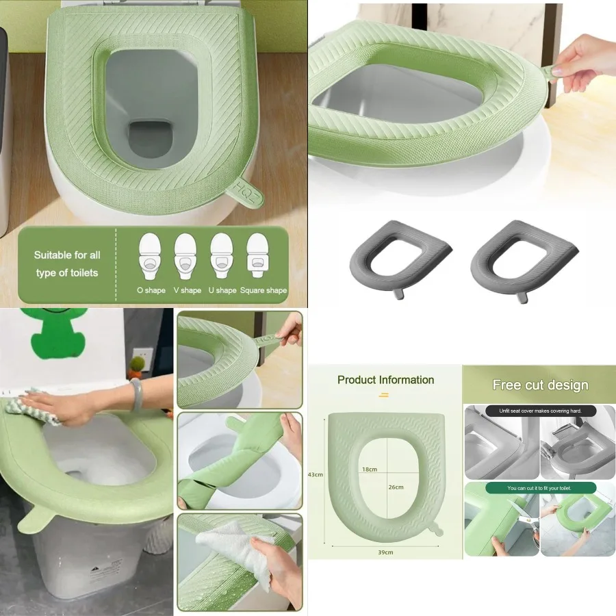 

2024 New Waterproof Toilet Seat Cushion for Home and Hotel Reusable Washable EVA Padded Toilet Seat Cover with LeakProof Protec