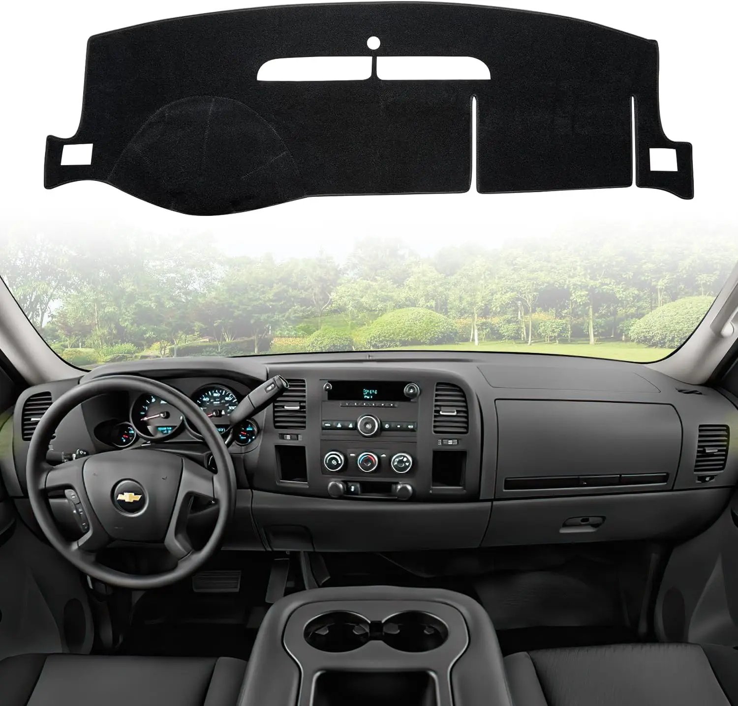 

Dashboard Dash Cover Mat for 2007-2013 Chevy Chevrolet Silverado 1500 2500 3500 LTZ Polyester Custom Fit Silverado Dash Cover
