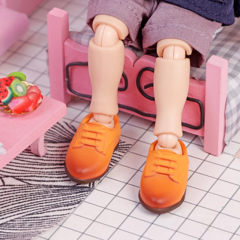 Ob11 British Retro Round Toe Shoes PVC Material Doll Accessories Cute For Penny, Ymy, Obitsu 11,Molly, Gsc,1/12 Bjd Doll