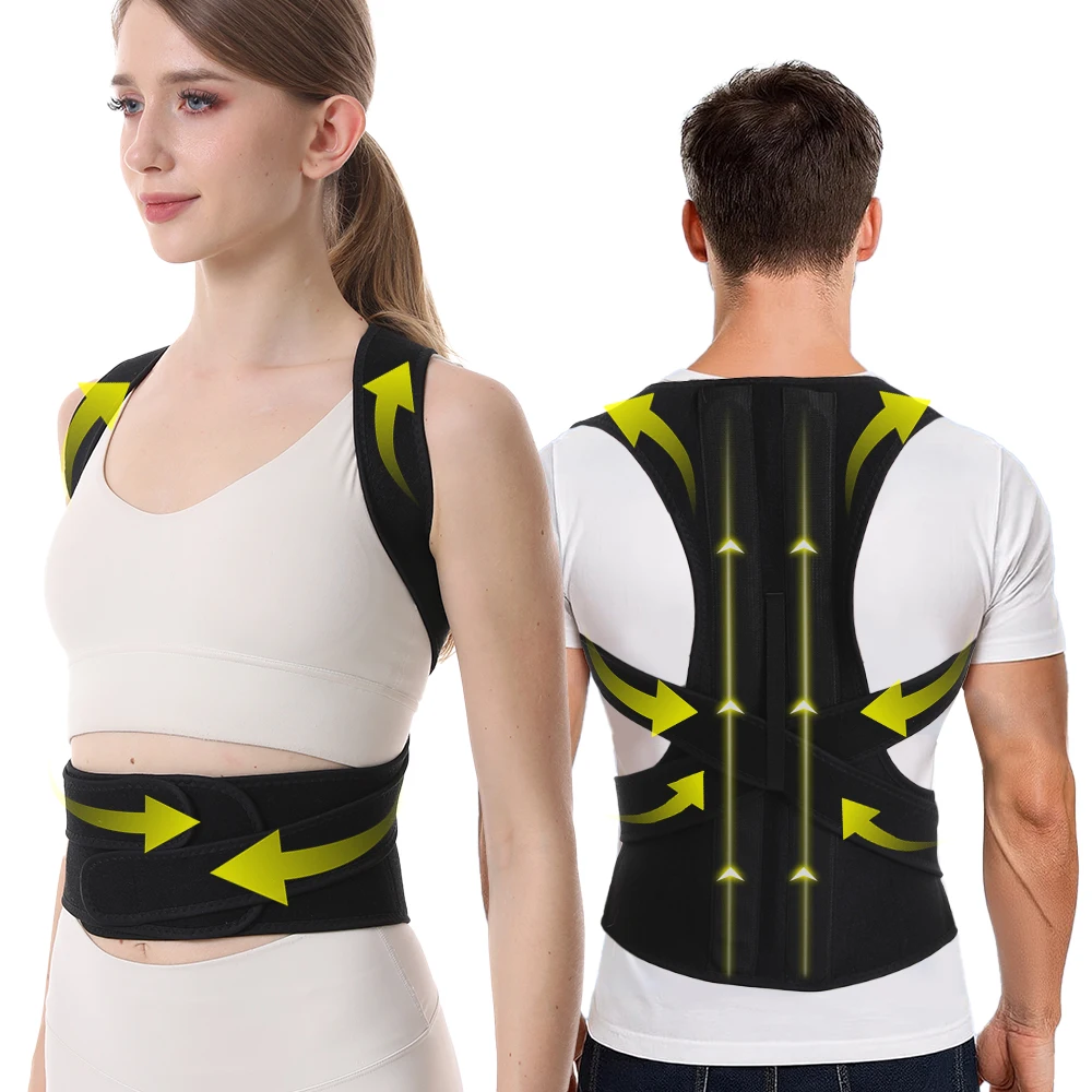 

Корректор осанки, регулируемый пояс для поддержки спины при сколиозе и сутулости, облегчение боли в верхней и нижней части спины