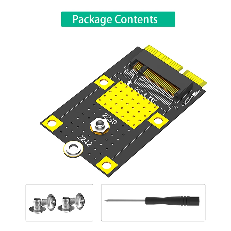 M.2 B Key to mSATA Adapter Card Riser NGFF M.2 SATA-Bus SSD to mSATA Male Converter Support 2230 2242 M2 SSD M2 to mSATA Adapter