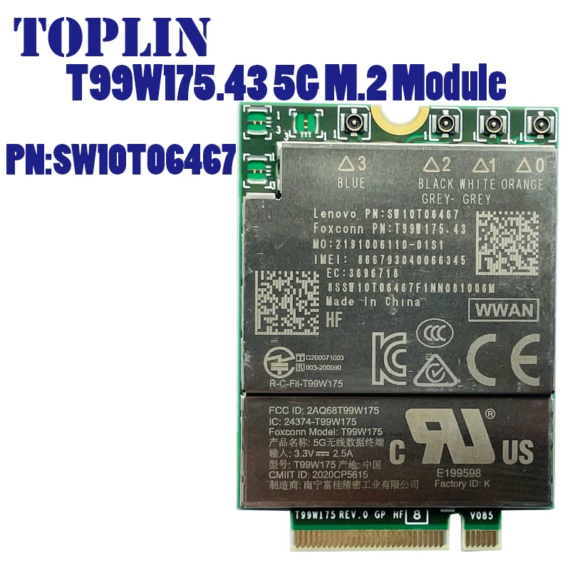 

T99W175 T99W175.43 5G NR M.2 5G Card FRU 5W10V25782 X55 5G Modem For Yoga 5G-14Q8CX05 Laptop IdeaPad 5G-14Q8X05 Laptop
