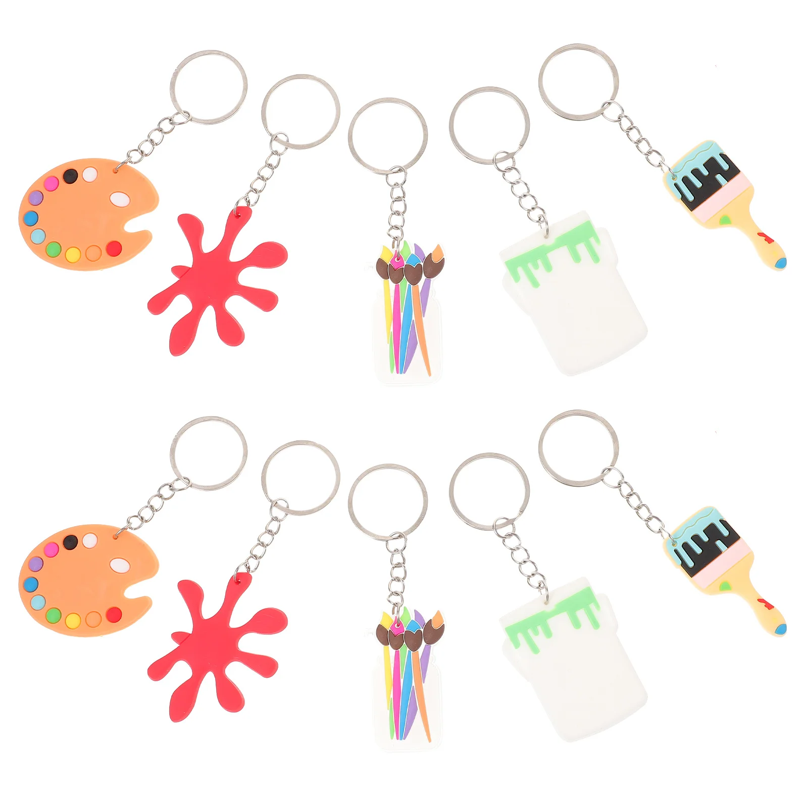 

10Pcs Artist Keychain Pendants Palettes Series Cute Painting Brush Key Ring Charms Decorative Hanging Ornament Artist Gift