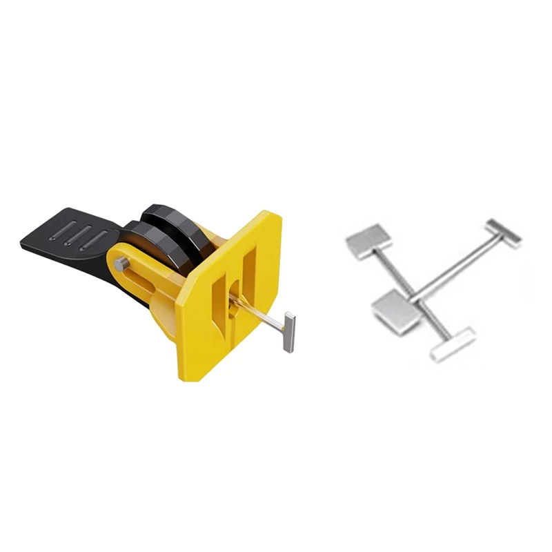 200PCS Tile Leveling System Construction Tool Parts Tile Laying And Leveling Tools (Black+Yellow)