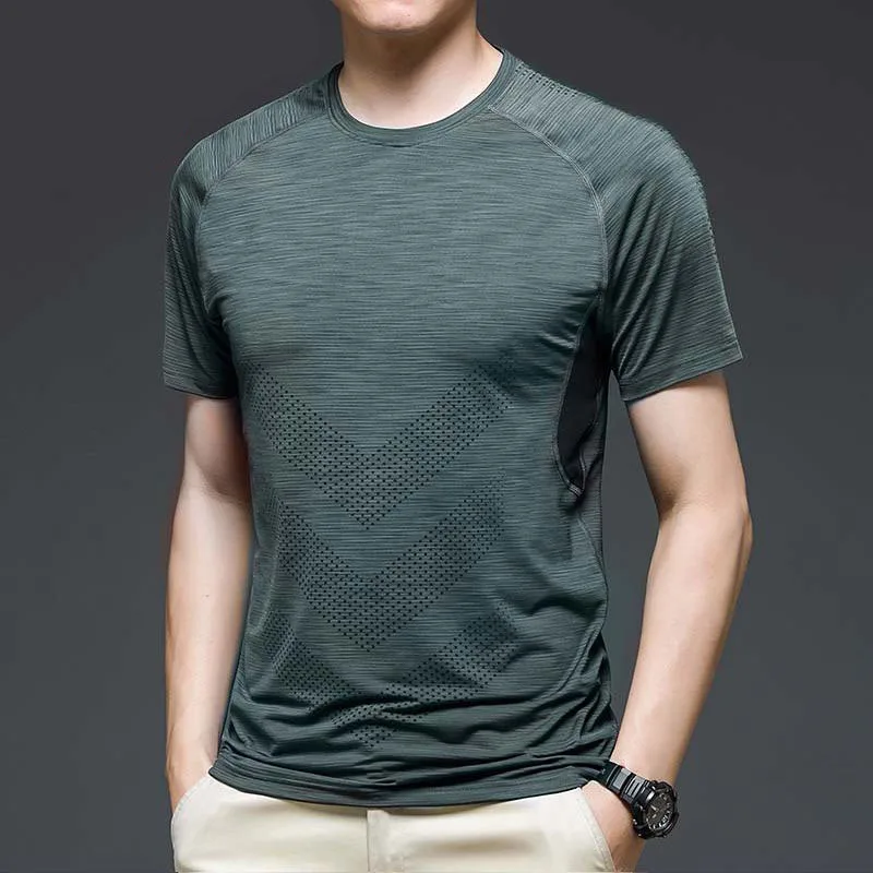 Men Outdoor Sport Short Sleeve T-Shirt Streetwear Male Clothes Gym Jersey Summer Quick-drying Pullover Basic Fashion Fitness Top