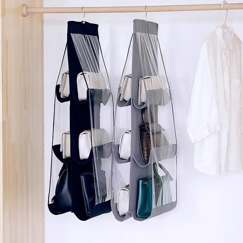 1pc Space-Saving Multi-Layer Hanging Bag Organizer - Durable Non-Woven Material, For Handbags, Wallets & Accessories