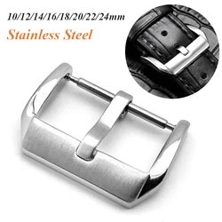 Stainless Steel Watch Pin Buckle 16mm 18mm 20mm 22mm Middle Brushed Silver Gold Black Leather Watch Band Clasp Strap Accessories