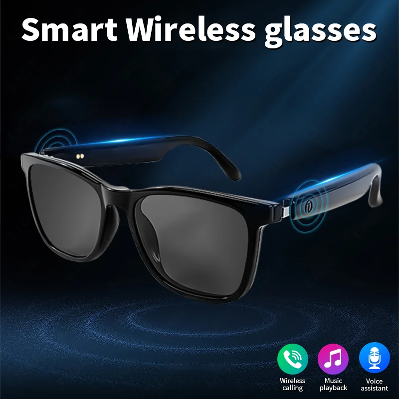 LIGE New 2 in 1 Magnetic Smart Sunglasses UV Protection Portable Music Polarized Glasses Interchange...