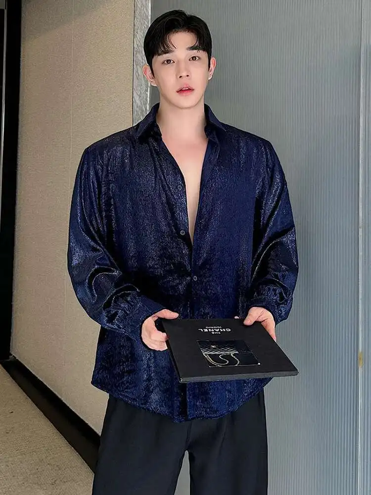 LUZHEN Personalized Fashion Long Sleeve Shirt High End Feel Loose Elegant Trendy Temperament Men's Blouses 2025 Original LZ4889