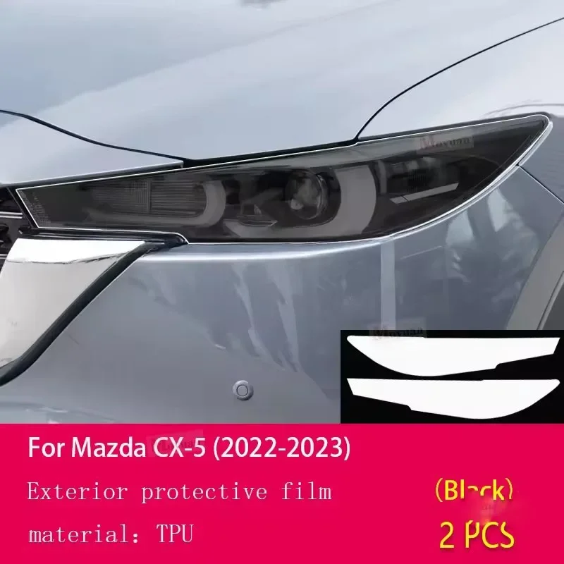 

For Mazda CX-5 2022-2023 Car Headlight Protective Film Headlamp Transparent Black TPU Anti-scratch Sticker Accessories PPF