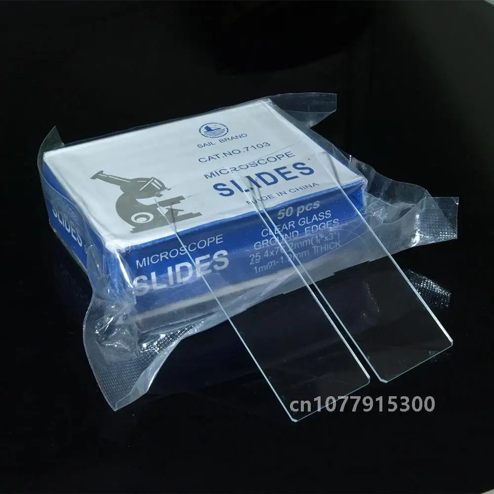 50PCS Reusable Laboratorial Double Single Concave Microscope Blank Glass slides 25.4*76.2mm