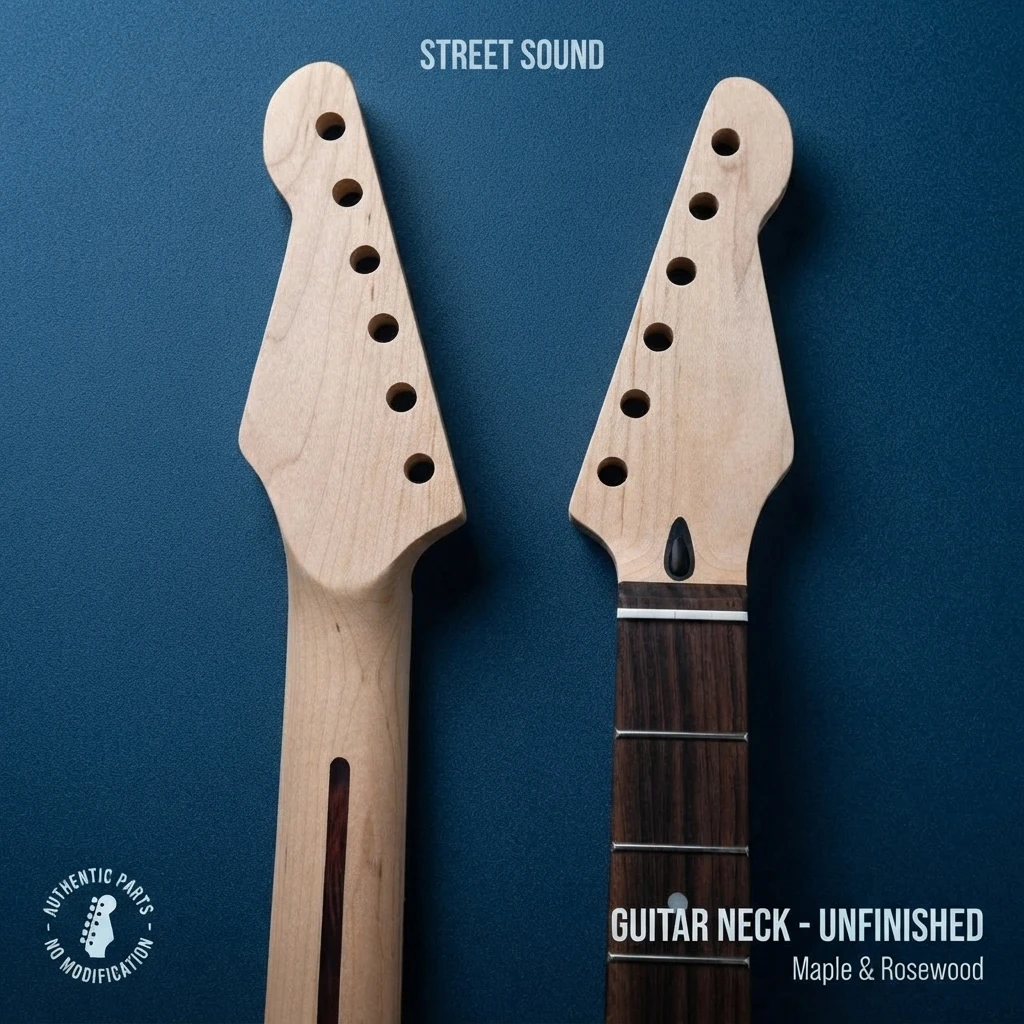 ST Style Guitar Neck 22 Fret Maple Electric Guitar Replacement Part Stratocaster Left Handed Rosewood Fingerboard