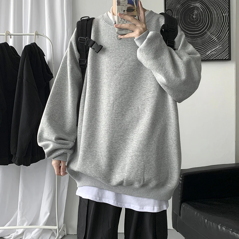 Autumn Men Casual Sweatshirts Harajuku Printed Men Oversized Hoodies 2023 Korean Man Casual Loose Pullovers