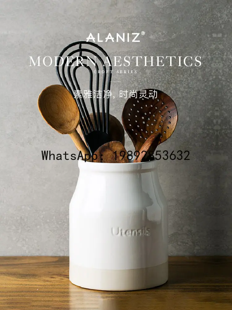 PYJ ceramic storage tank, chopstick spoon storage tube, creative tableware, kitchen household storage tank 3