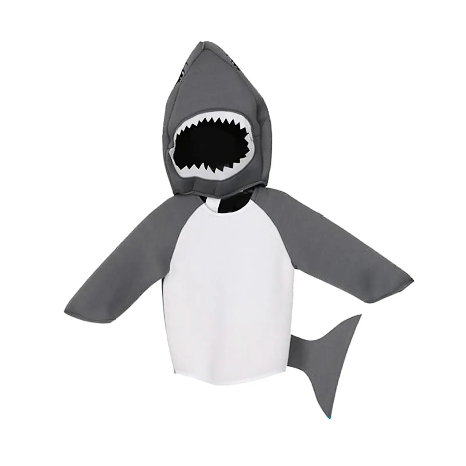 Cute Shark Costume for Toddlers Kids Animal Hoodie with Fin and Tail Halloween Fancy Dress Role Play Party Suit