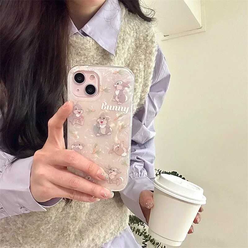 Роскошный чехол для телефона с рисунком моркови кролика Банни для iPhone 15 14 13 12 11 Pro Max, противоударный чехол с милым забавным мультяшным рисунком