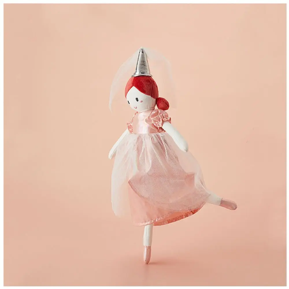 Lindo vestido estilo nórdico menina sapatos de balé macio decoração para casa princesa coroa de pelúcia 35/38cm vestido rosa presente de aniversário