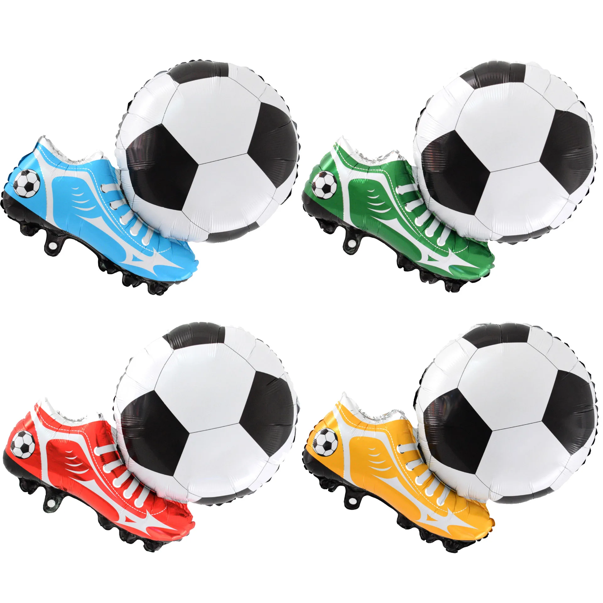 Football Soccer Ball & Shoe Foil Balloons - Sports Theme Birthday Party Decorations Kids Baby Shower Supplies