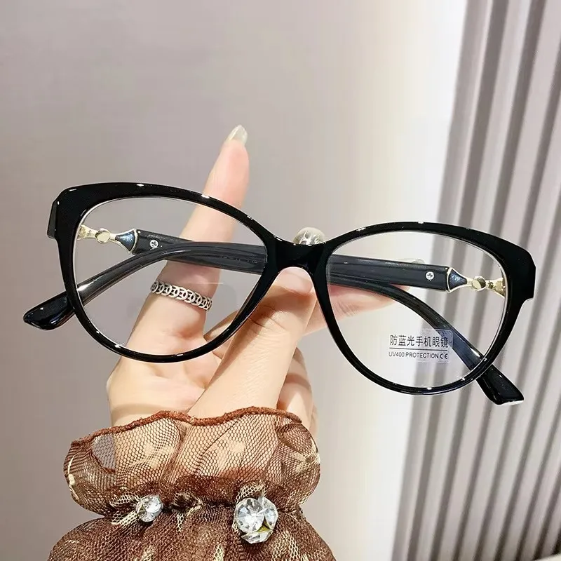 Anti-blue Light Optical Glasses Unisex Myopia Glasses Retro Ultra-light Cat Eye Frame image 2