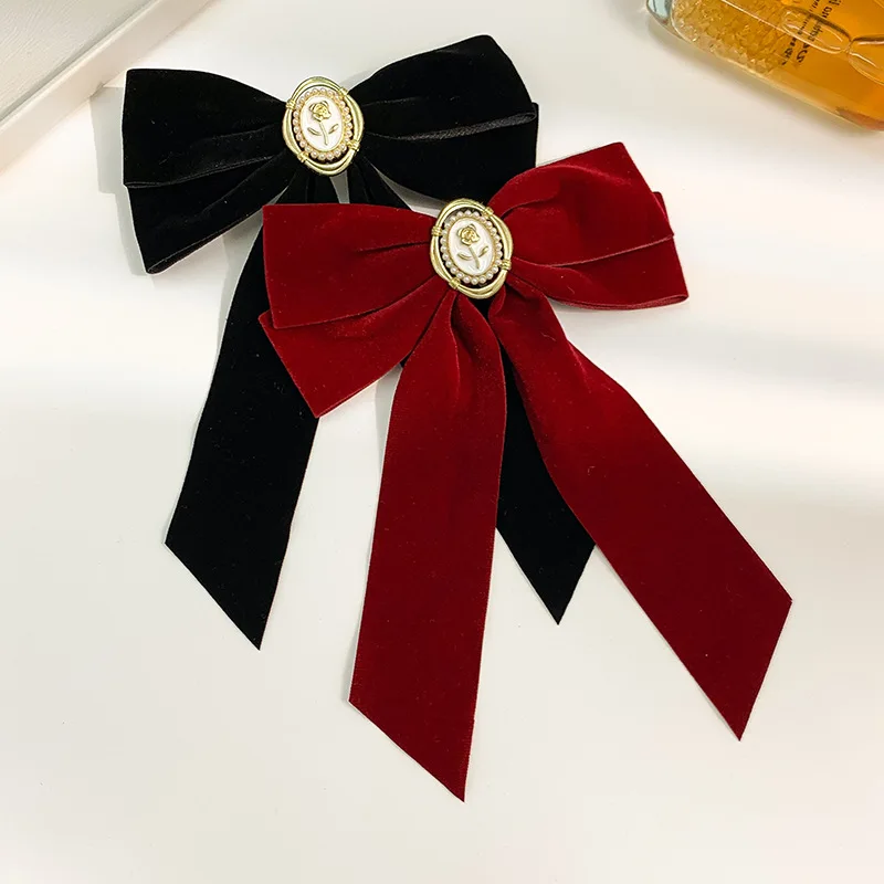 Solid Color Bow Tie Large Hair Clip for Women Half-up Princess Head Han-style Minimalist Clip with Elegant and Sweet Temperament