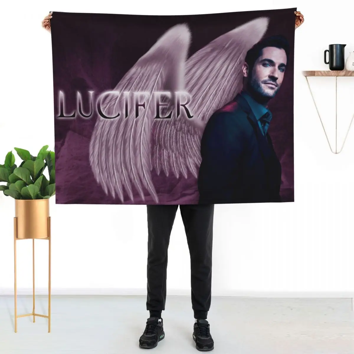 Lucifer Purple Wings Throw Blanket Decorative Throw Flannel Fabric cosplay anime Blankets For Baby halloween Sofa Throw Blankets