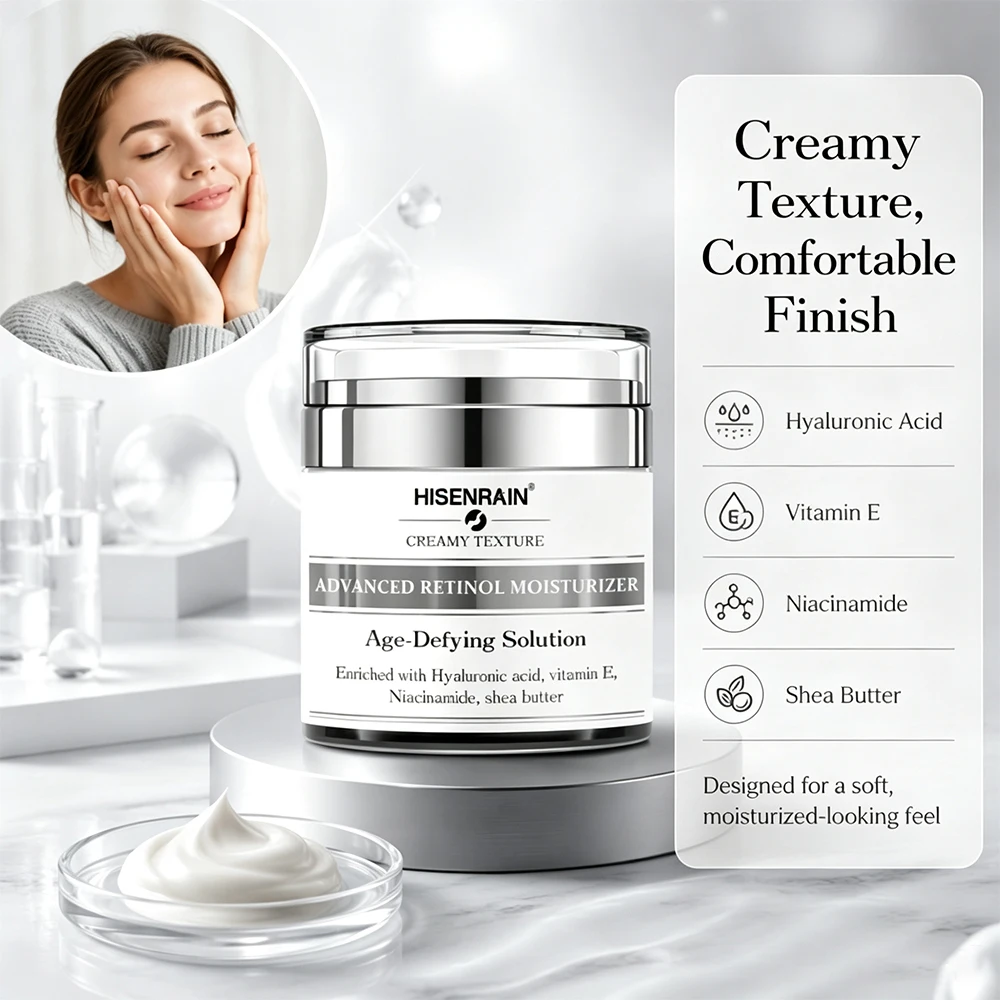 HISENRAIN Retinol Moisturizer Deep Hydration Skin Tightening Elasticity Boost Suitable for Various Skin Types