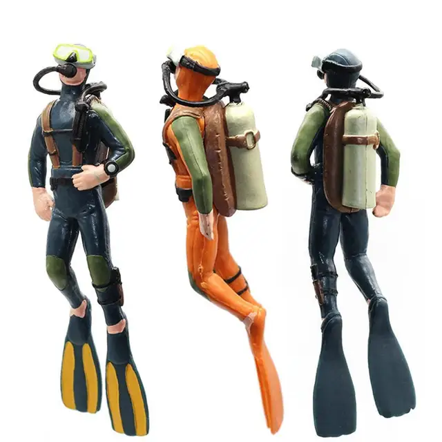 Miniaturowy nurek figurki modele ozdoby nurkowy entuzjasta ludzie Mini pływak figurki plastikowe nurek figurki do zabawy wystrój pokoju