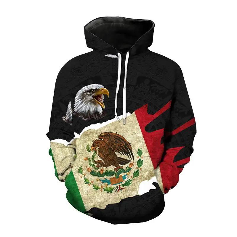 Fashion Mexico Flag Hoodies Mexican 3D Printed Man Women Hip Hop Hoodie Streetwear Pullovers Hooded Sweatshirts Kids Clothing