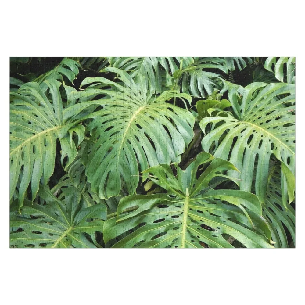 Philodendron 직소 퍼즐 체중계 모터, 성인용 나무 상자 퍼즐, 맞춤형 이름