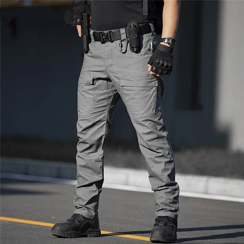 Men's Cargo Pants Multi Pockets Tactical Work Pants Stretch Waterproof Casual Trousers Airsoft Uniform Clothes