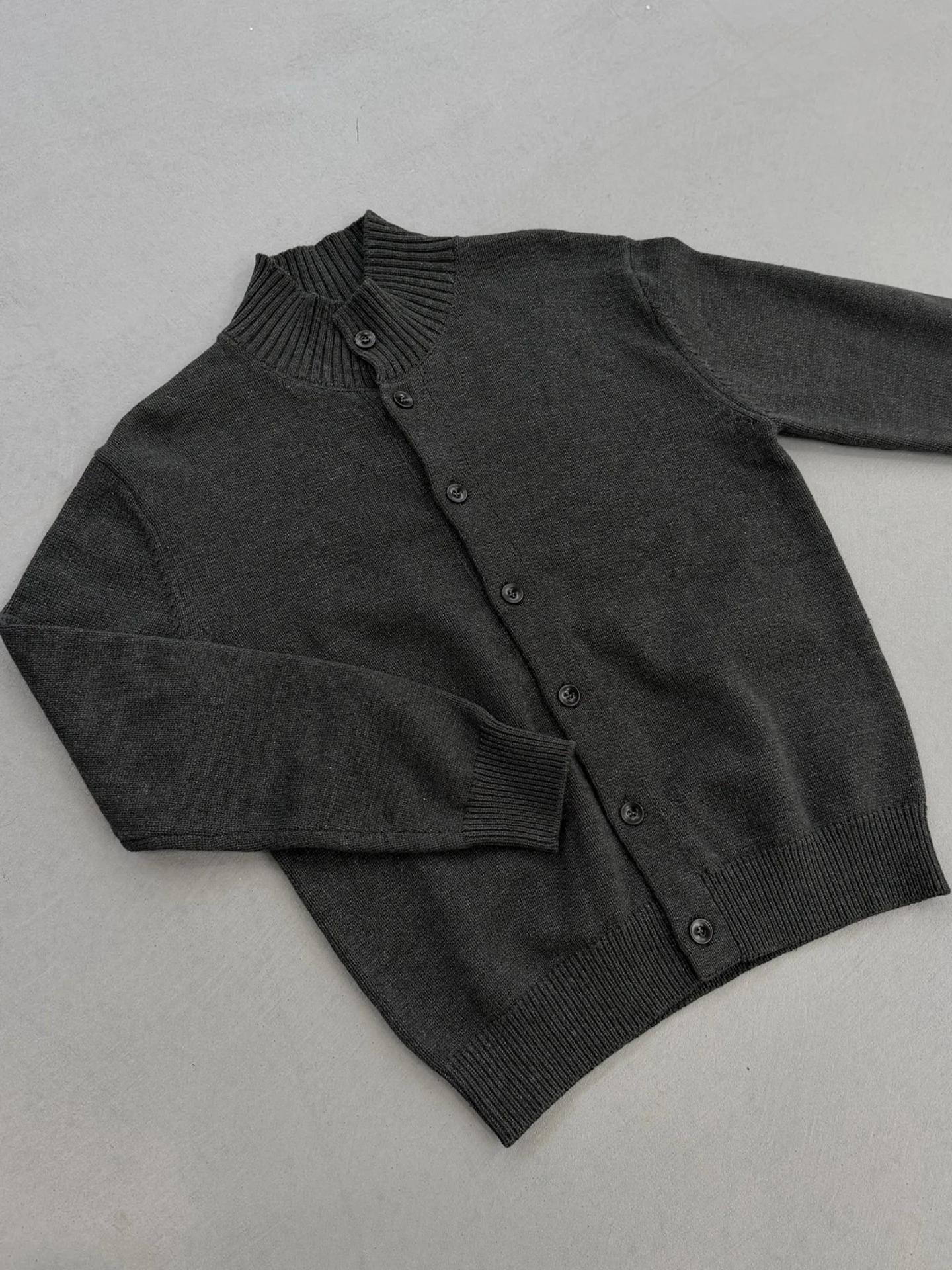 

Ретро-кардиган унисекс с высоким воротом, вязаный, осенний, легкий, из смесовой шерсти, новый, свободного кроя, вязаный, на пуговицах, в стиле бохо...