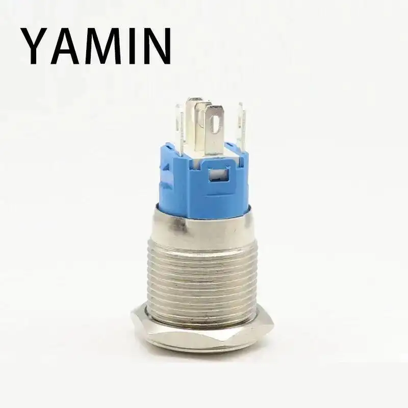 16 Mm Metalen Drukknop Ring Led Lamp 5-380V Momentary/Vergrendeling Waterdichte IP65 Auto Motor auto Deur Schakelaar Kleurrijke