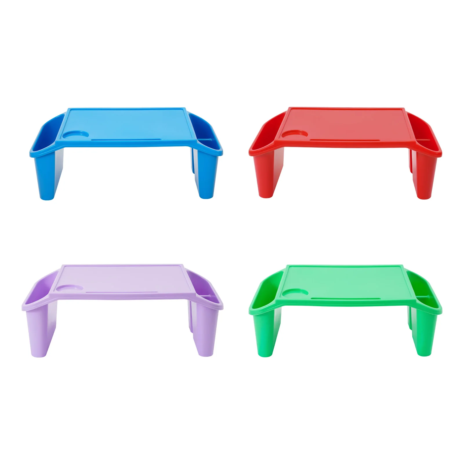 Kids Lap Desk Tray,Plastic Breakfast Laptop with Side Pockets,Portable,4 Set,11.02 lbs,Non-slip Bases,Easy to Carry & Store