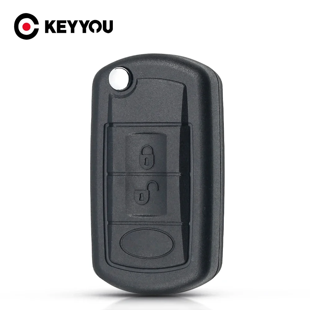 

KEYYOU Replacement Shell Folding Flip Remote Key Case Fob 3 Button for LAND ROVER Range Rover Sport LR3 Discovery