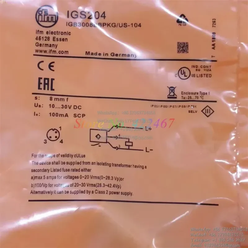 

1PC IGS204 IGS203 IGS202 IGS205 IGS212 IGS213 IGS200 Inductive Sensor IFM New High Quality