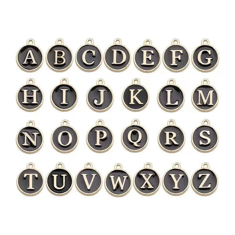 Lcr Trending on Instagram Letter Necklace European and American Popular 26 English Letters Enamel Pendant Clavicle Chain Accessory a