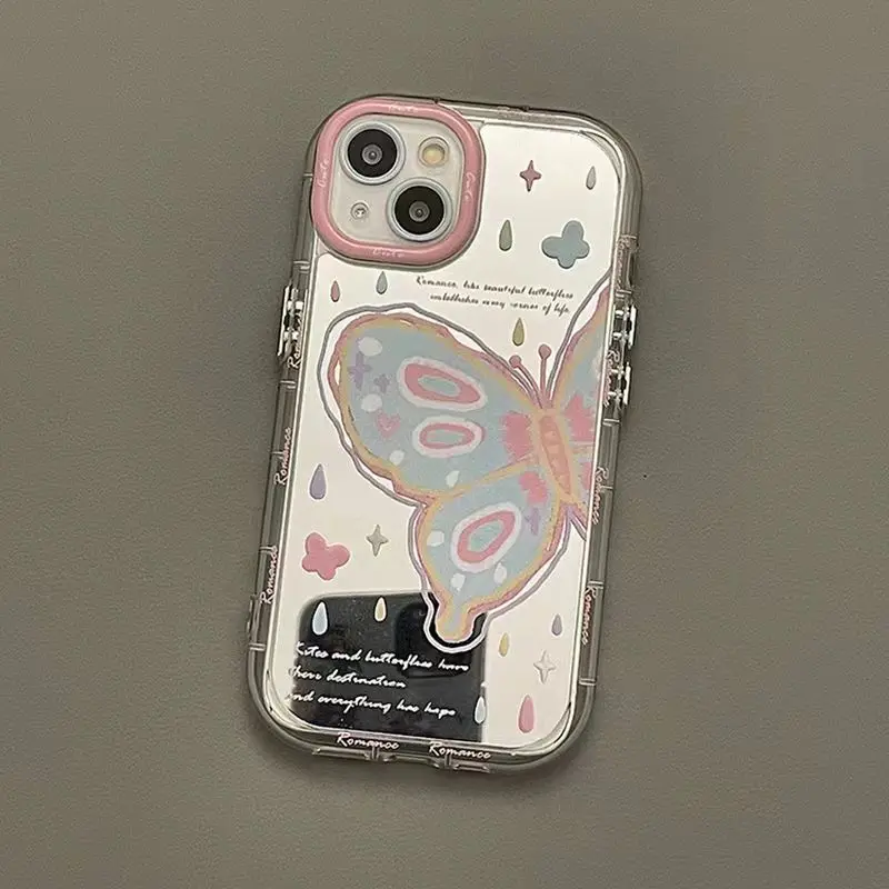 Pink Butterfly Phone Case For iPhone 17 16 14 Pro Max 15 11 12 13 XR 8 7 Plus X XS SE 2020 2022 Soft Silicone Cover
