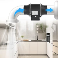 Ventilateur d'extraction 220V ventilateur de ventilation de conduit silencieux 2600 tr/min extracteur de tuyau de ventilateur de conduit pour cuisine salle de bains toilettes débit d'air 220 m3/h, noir 4