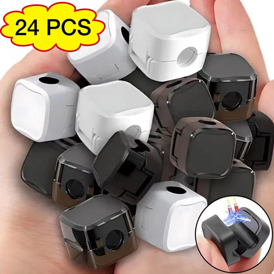 24 PCS Magnetic Cable Clip Self-adhesive Adjustable Cord Holder Cable Wire Keeper Manager Home Office Desktop Cables Organizers