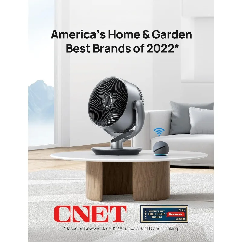 مراوح ذكية هادئة مقاس 16 بوصة 25 ديسيبل لغرفة النوم، ومروحة غرفة DC مع جهاز تحكم عن بعد، 120 ° +120 °   مروحة متأرجحة، 6 أوضاع، 9 سرعات، مؤقت 12 ساعة