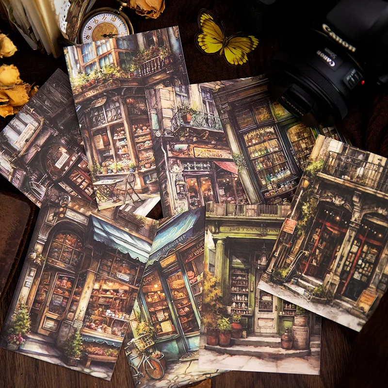 40 Sheets Dream Scene Series Material Paper Retro House Handbook Collage Cards Background Paper Diy Junk Journal Planner