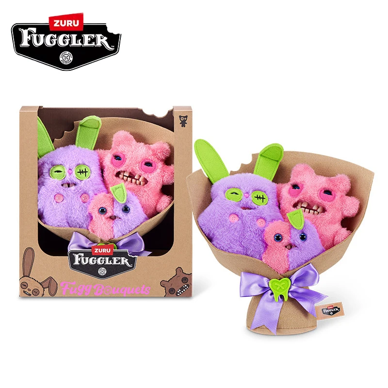 

Fuggler Fugg Bouquets Series Soft Plush Doll Family 3 Dolls Set Toy Ugly Kawaii Teeth Monster Funny Friend Creativity Gifts