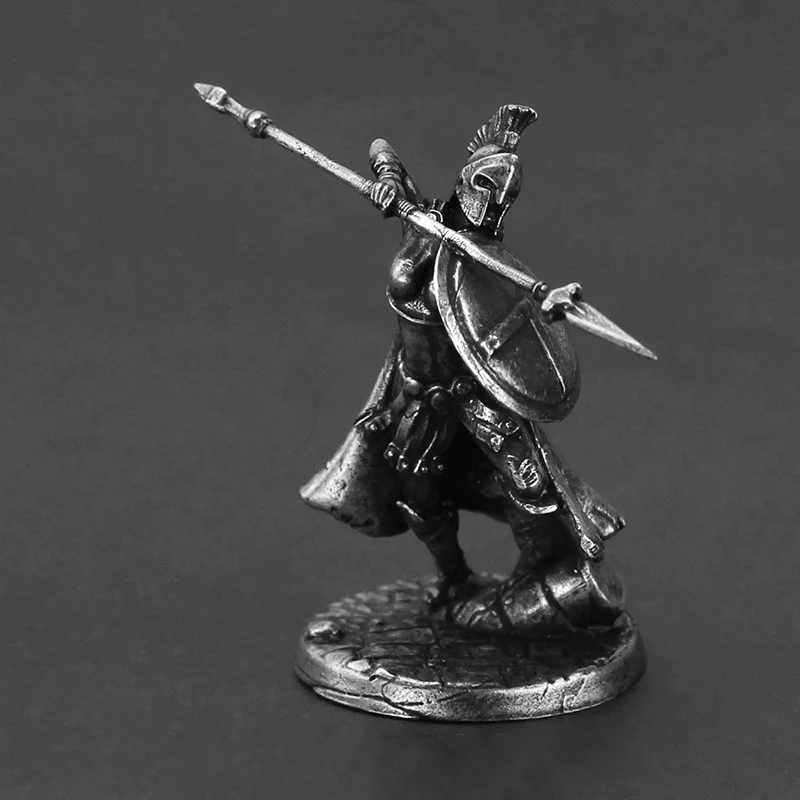 1pcs Ancient Spartan Rome Soliders Figurines Miniatures Vintage Metal Soldiers Model Statue Desktop Ornament Gifts for Men