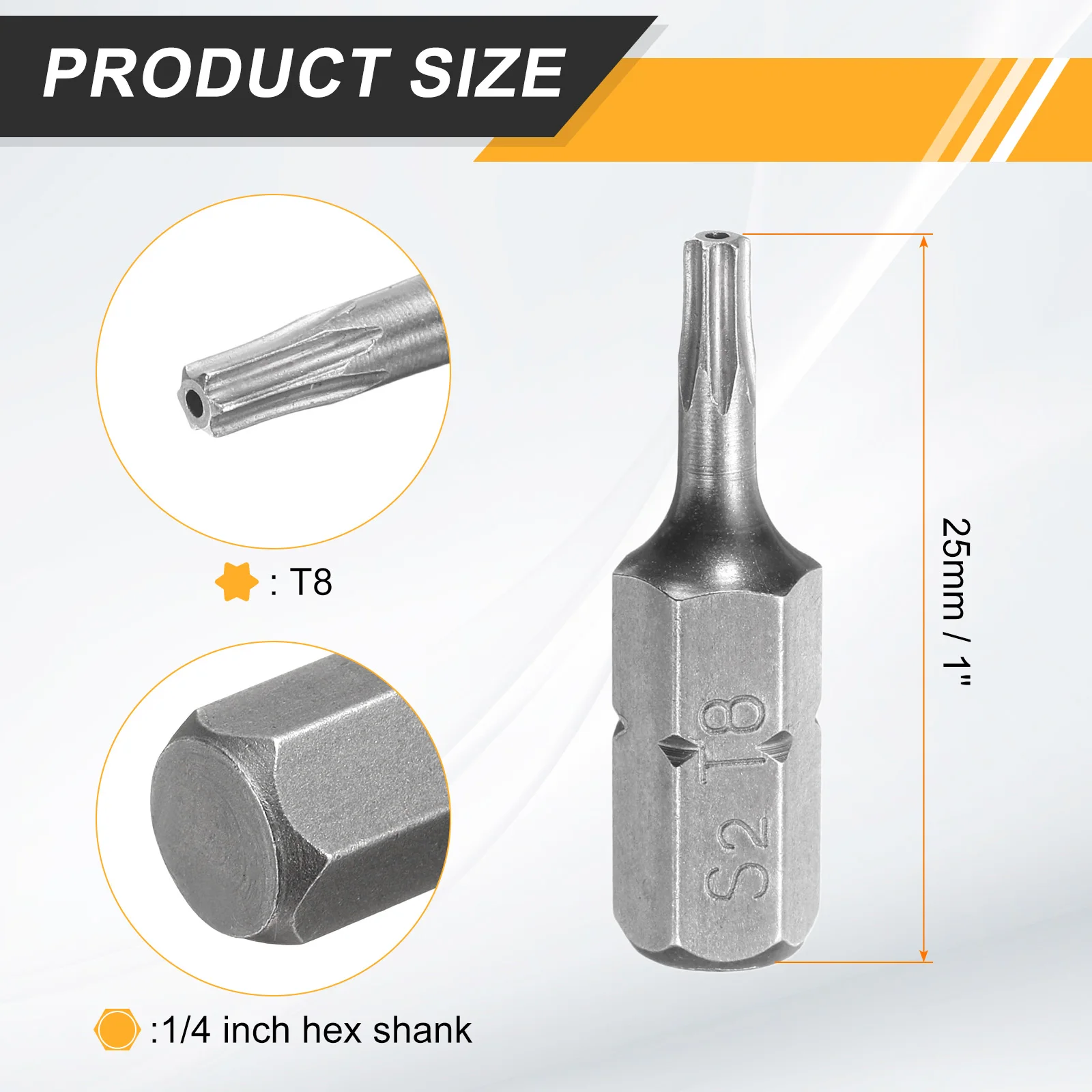 2/5/10 stuks T6 T8 T10 T15 T20 T25 T27 T30 T40 Torx schroevendraaierbits 1/4" zeskant schacht 25mm S2 sterkop zeskant beveiligde schroevendraaierbits