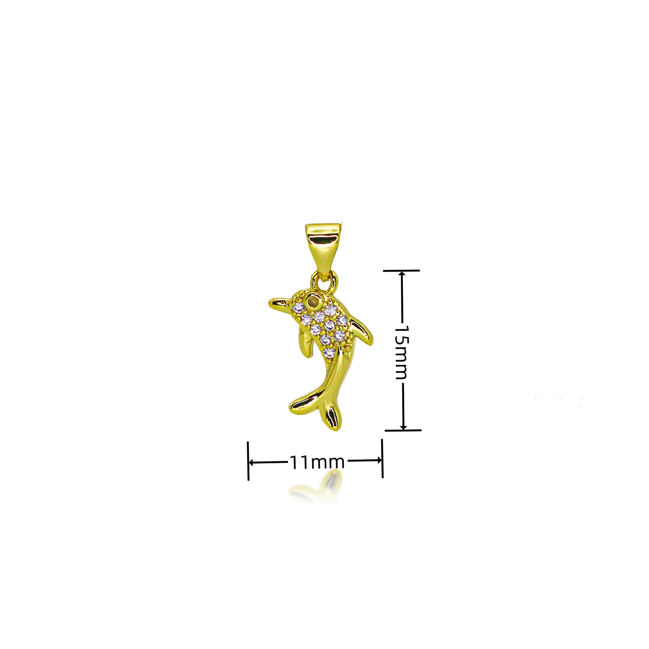 Gold Plated Dolphin Charms for Necklace Bracelets Earrings Cute Marine Animals Pendant for DIY Jewelry Making Accessories Gifts