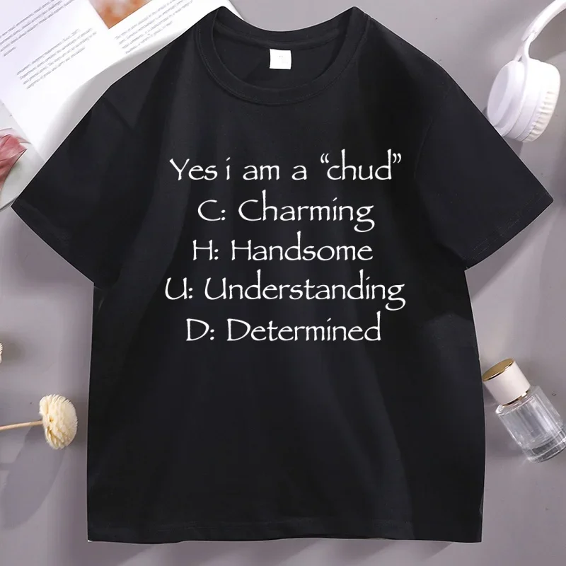 Ja, ich bin ein Chud-T-Shirt für Männer und Frauen, Chud-Akronym-Meme-T-Shirt, lässiges T-Shirt mit Rundhalsausschnitt, humorvolles T-Shirt mit kurzen Ärmeln, Designerkleidung für Herren. – Detail 11