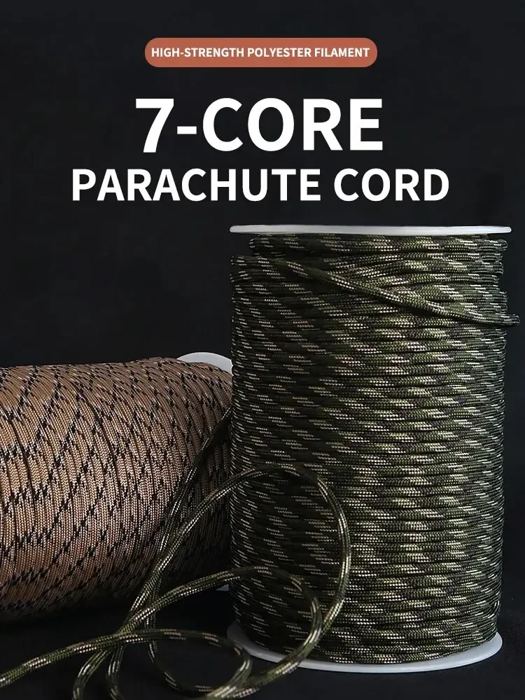 7-core 550 parachute rope 5 8 16 31 meter diameter 4mm outdoor camping rescue equipment parachute rope hiking tent accessories